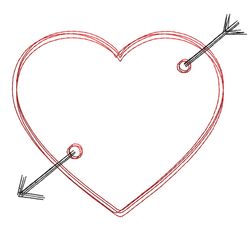 Heart arrow scribble stitch embroidery design,Heart arrow embroidery design,Fun embroidery design,INSTANT DOWNLOAD-1386