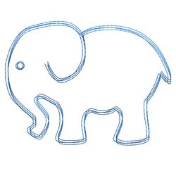 Elephant scribble stitch embroidery design,Elephant embroidery design,Fun embroidery design,INSTANT DOWNLOAD-1387