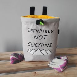 Chalk bag Not Cocaine for rock climbing and bouldering