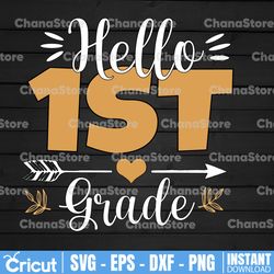 hello 1st grade leopard png print file for sublimation or print teacher back to school girls, fifth grade sublimation,