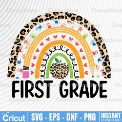 first grade teacher | first grade teacher png | 1st grade teacher circle leopard file sublimation or print for shirt