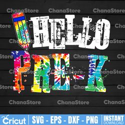 hello pre-k tie dye png, first day of school png, pre-k png, pre-k teacher png, preschool png, back to school png