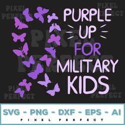 purple ribbon butterflies purple up for military kids svg, veteran of us army, proud military family, military child, pa
