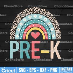 pre k teacher funny rainbow leopard back to school png digital download sublimation