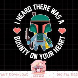 star wars boba fett bounty heart valentine's graphic png