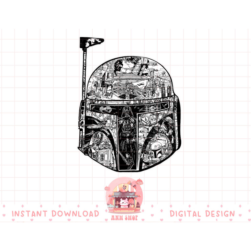 Star Wars Boba Fett Helmet Storyline Graphic T-Shirt T-Shirt copy.jpg