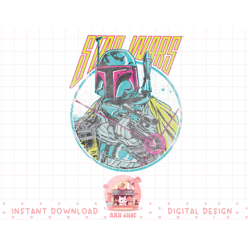 Star Wars Boba Fett Neon Blaster Vintage Graphic T-Shirt C2 T-Shirt copy.jpg