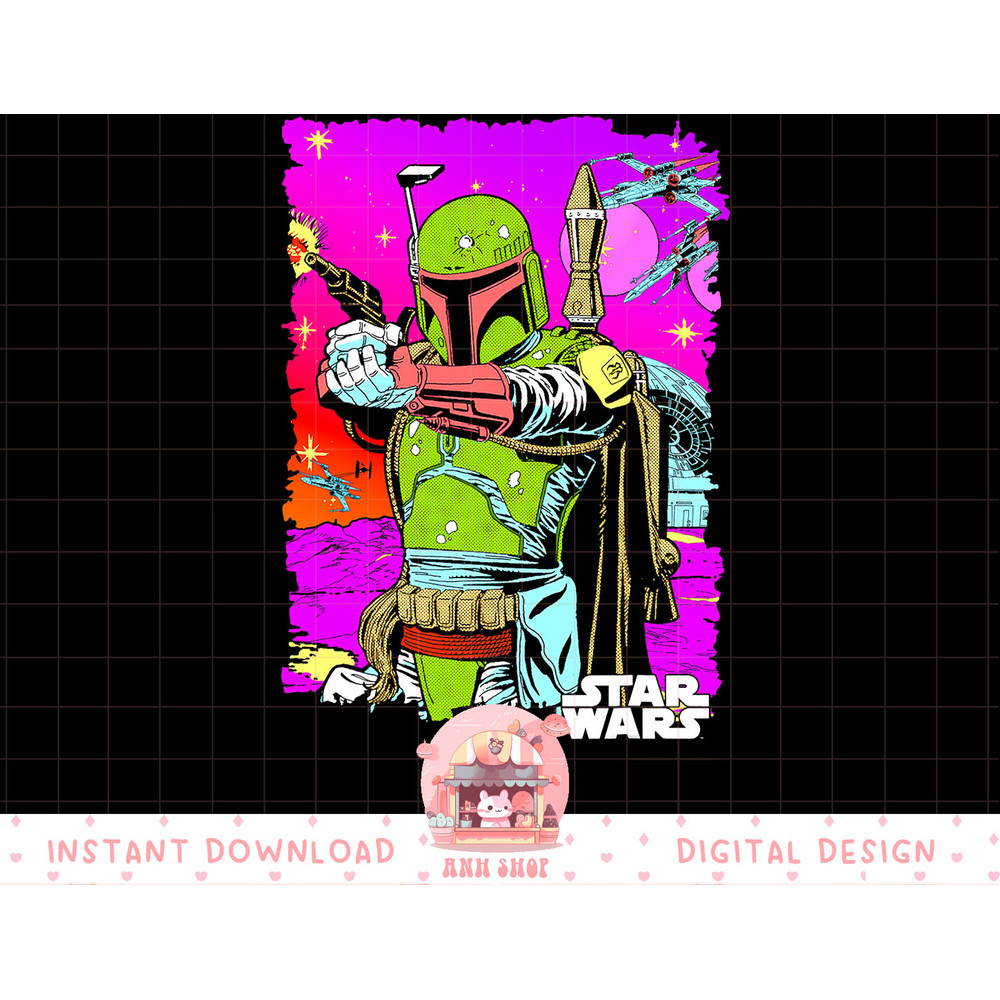 Star Wars Boba Fett Vibrant Neon Comic Cutout T-Shirt T-Shirt copy.jpg