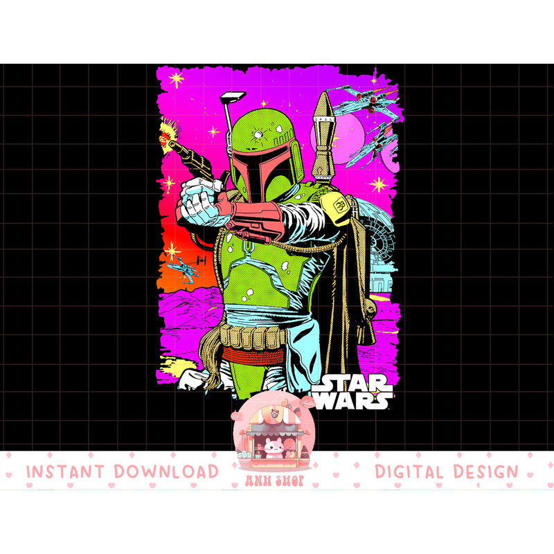 Star Wars Boba Fett Vibrant Neon Comic Cutout T-Shirt T-Shirt copy.jpg
