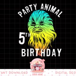 star wars chewie party animal 5th birthday colorful portrait png