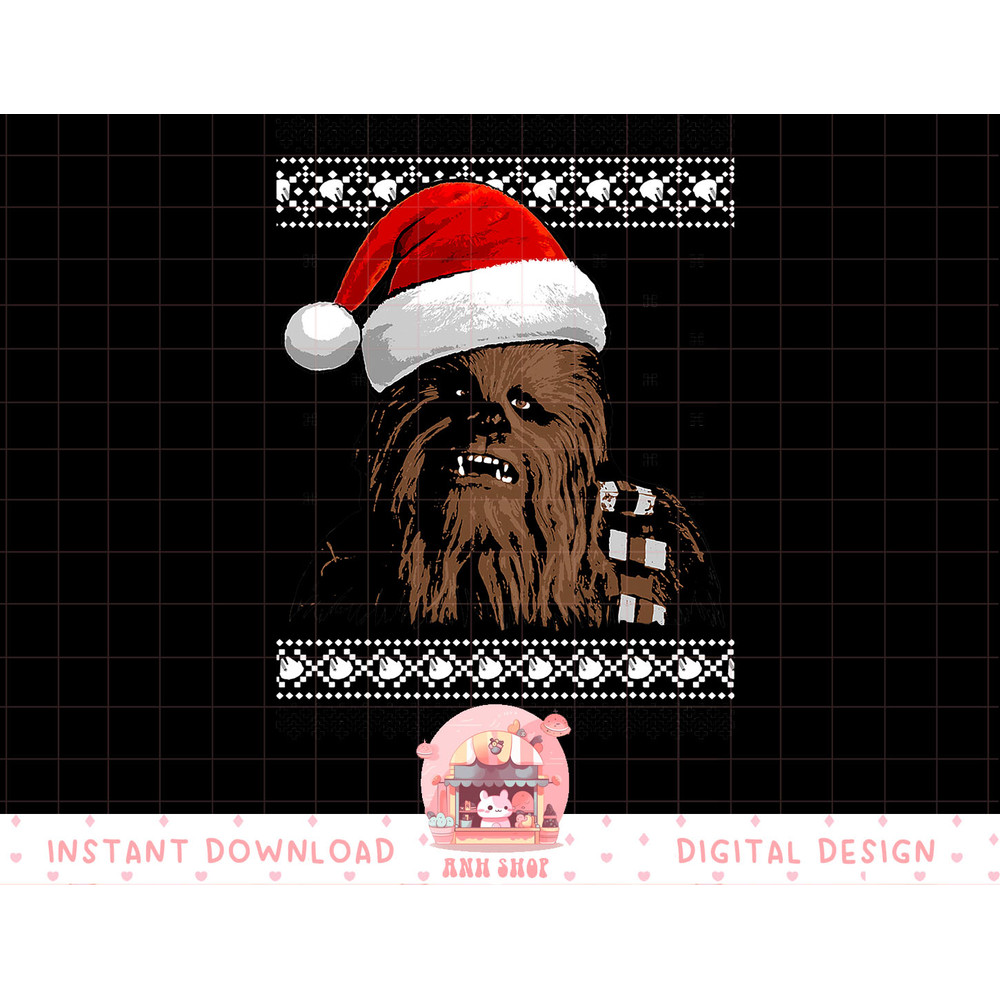 Star Wars Chewie Santa Hat Ugly Christmas Sweater T-Shirt T-Shirt copy.jpg