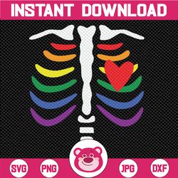 gay rainbow pride lgbt halloween skeleton design lgbt svg cut file, lgbtq pride svg files for cricut & silhouette