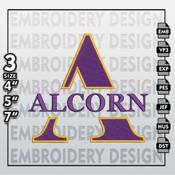 Alcorn State Braves  Embroidery Designs, NCAA Logo Embroidery Files, NCAA Alcorn State, Machine Embroidery Pattern