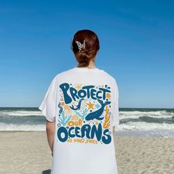 Protect Our Oceans Shirt, Respect The Locals Shirt, Save The Ocean Shirt, Beach Tshirt, Coconut Girl Aesthetic Shirt