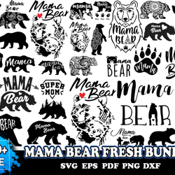 50 mama bear fresh bundle, mothers day svg, bear svg