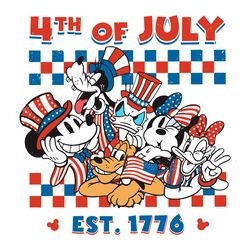 4th of july svg retro mouse and friends svg cutting files