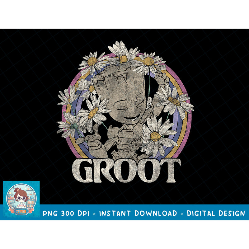 Marvel Guardians Of The Galaxy Groot Daisy Retro T-Shirt copy.jpg