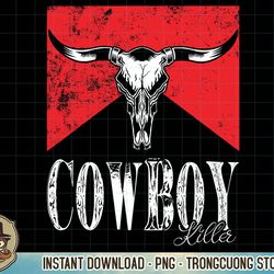 cowboy killers vintage western rodeo bull horn skull design t-shirt copy png sublimation