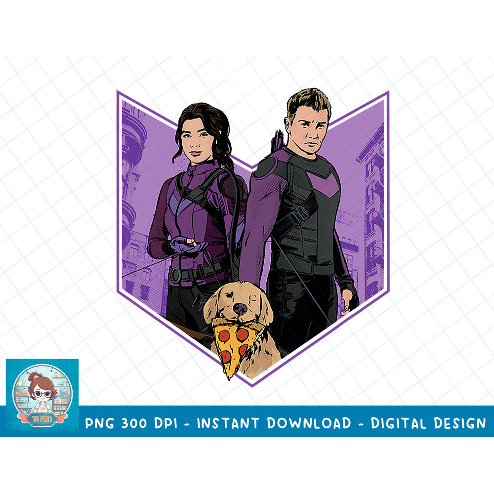 Marvel Hawkeye Clint Barton Kate Bishop & Lucky T-Shirt copy.jpg