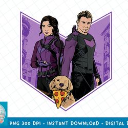 Marvel Hawkeye Clint Barton Kate Bishop & Lucky T-Shirt copy PNG Sublimate