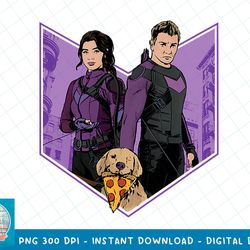 marvel hawkeye clint barton kate bishop & lucky t-shirt copy png sublimate