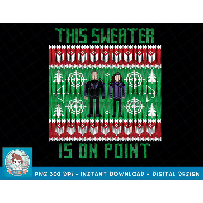 Marvel Hawkeye Clint Barton Kate Bishop Ugly Holiday Sweater T-Shirt copy.jpg