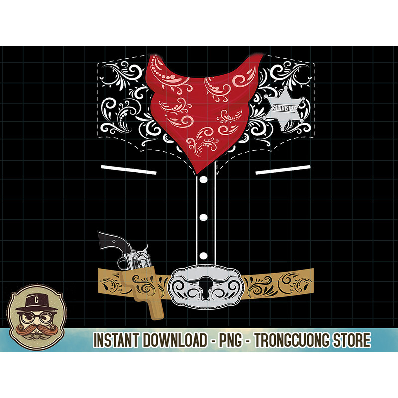 Cute Boys Western Sheriff Costume For Kids Easy Halloween T-Shirt.jpg