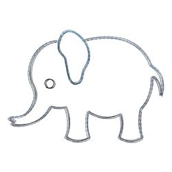 Elephant scribble stitch embroidery design,Safari animal embroidery design,Jungle animal embroidery design--1397
