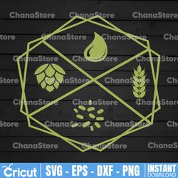 Beer Ingredients SVG Water Hops Wheat Yeast SVG | Cut File for Cricut & Silhouette | svg file dxf file for Silhouette