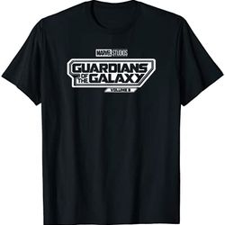 marvel guardians of the galaxy vol. 3 white bold movie logo t-shirt