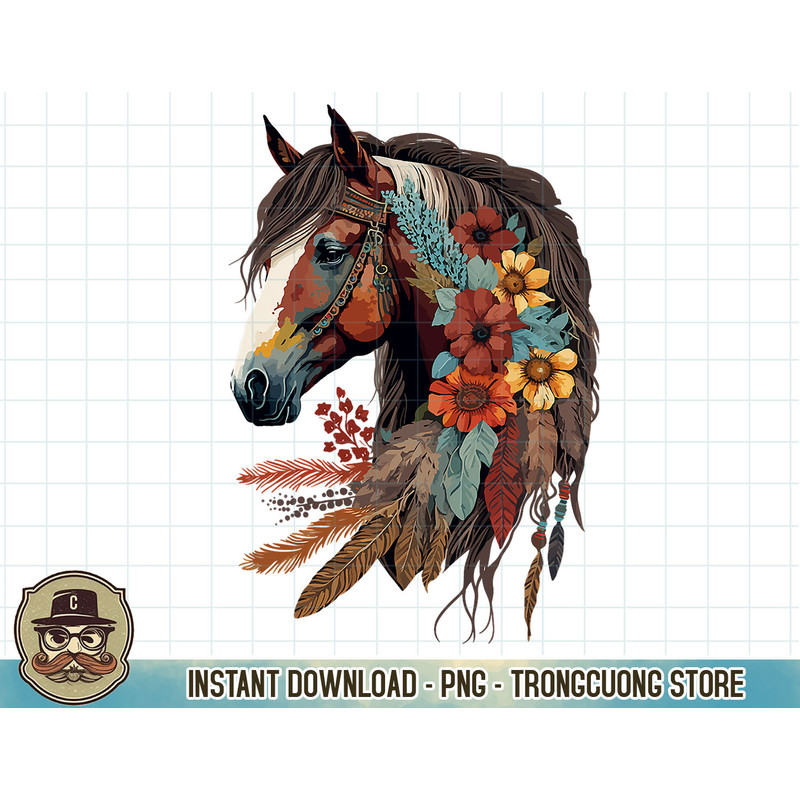 Equestrian Horse Girl Boho Western Cowgirl Horseback Riding T-Shirt copy.jpg