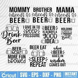 Beer SVG Bundle, Funny Quotes svg, Alcohol svg, Drinking svg, Dad svg, Mommy svg, Beer mug svg, Beer stein svg