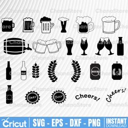 Beer SVG Bundle, Drinking svg, Beer Glass Svg, Beer Cut File for Cricut Silhouette Files, Easy Cut, Instant Download