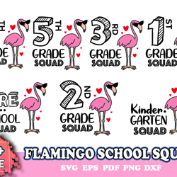 7 flamingo school squad, trending svg, flamingo svg