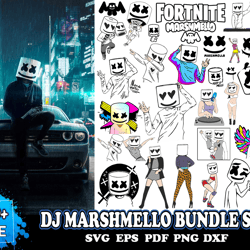 40 dj marshmello bundle svg, marshmello svg, smile face svg