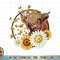 Highland Cow With Sunflower Daisies Butterflies Farm Western T-Shirt copy.jpg