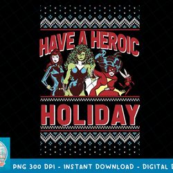 Marvel Heroic Holiday Group Ugly Christmas Sweater T-Shirt copy PNG Sublimate