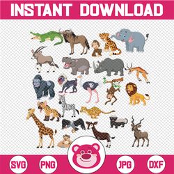 animal svg, safari animals svg, jungle animals svg, cute animals svg, zoo animals clip art, baby animals cut files