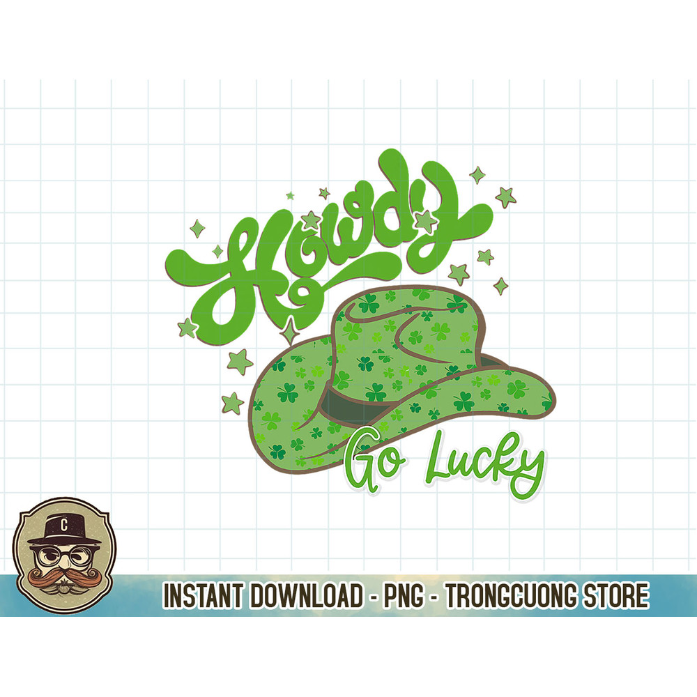 Howdy Go Lucky Western Happy St. Patricks Day Retro T-Shirt copy.jpg