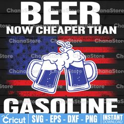 Beer Now Cheaper Than Gasoline, Funny, DIGITAL DESIGN PNG file for Sublimation