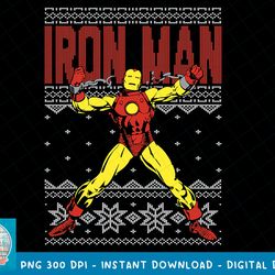 Marvel Iron Man Ugly Christmas Sweater Graphic T-Shirt T-Shirt copy PNG Sublimate