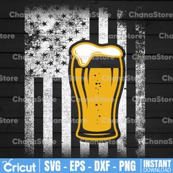 Craft Beer American Flag USA 4th July Brewery Alcohol Lovers PNG, Sublimation Design, Patriotic USA Flag Design,