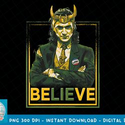 Marvel Loki BeLIEve Portrait T-Shirt copy PNG Sublimate