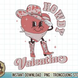 howdy valentine western retro heart cowboy hat cowgirl t-shirt copy png sublimation