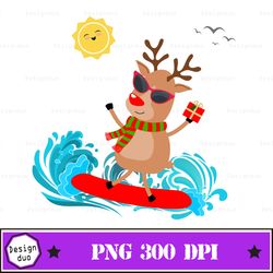 reindeer in summer sublimation png sublimation download, summer png, summer fruits png