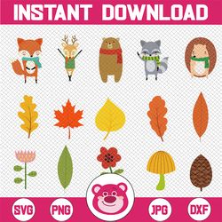 woodland animals png , watercolor forest animals, woodland animal clip art illustrations, png watercolour clip art, autu