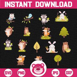 Woodland Baby Animals Clipart | Forest Animal Clipart | Woodland Baby Shower Printable