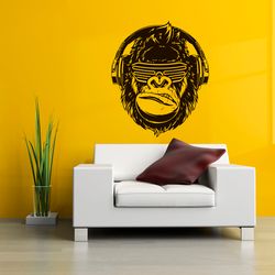 The Head Of A Gorilla With Glasses Wall Sticker Vinyl Decal Mural Art Decor