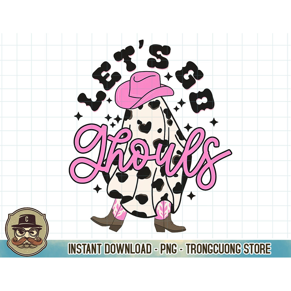 Let’s Go Ghouls Halloween Spooky Western Cowgirl Retro T-Shirt copy.jpg