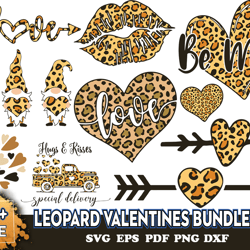 10 designs leopard valentines bundle svg, cricut svg, valentine's day svg